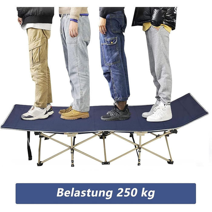 Розкладне ліжко для кемпінгу Trintion XL - міцна та зручна для відпочинку на природі, вдома та в подорожах (250 кг)