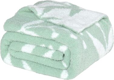 Плед Jooja, м'який в'язаний плед для дому – декоративний плед з букле, теплий та пухнастий для дивана, ліжка або жінок, 127 x 152 см, блакитно-сірий (60x80, салатовий)