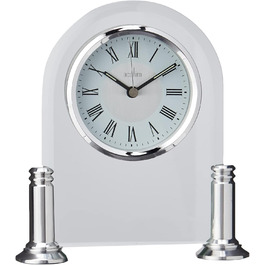 Acctim 36427 Bewdley Mantel Clock, Silver/White