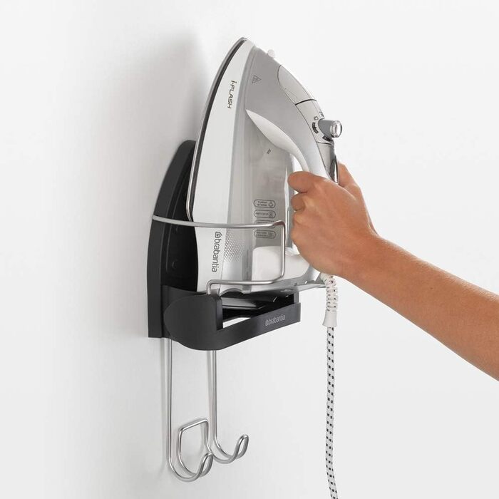 Brabantia - Iron Holder - Made from heat-resistant materials - One size - Suitable for all common (steam) irons - Cool Grey - 38.1 x 16 x 19.5 cm 1 Grey