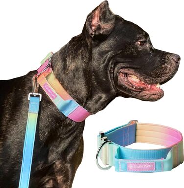 Spark Paws Tactical Dog Collar – Robust, Premium Quality, Thick and Durable for Large and Medium Dogs - M, 5cm (L: 36-68kg [5cm], Pastel Icing)
