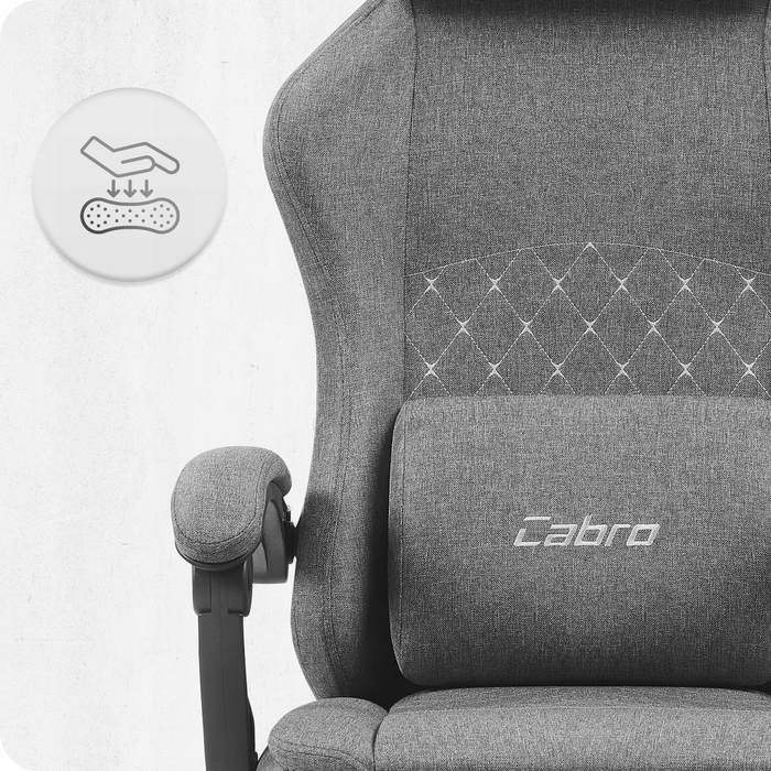 Ігрове крісло Cabro C503 сіро-чорне з підніжкою та подушками