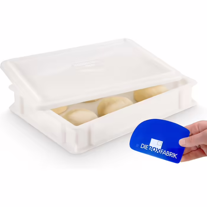 3x Pizza Ball Box with Flavor + 1 Lid, 40x30x7 cm | Proofing Box, Dough Container for Pizza Dough. Dough Box for 6 Pizza Balls, Pizza Dough Container (1x Gusto Box + 1x Lid)