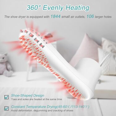 Ozon Shoe Dryer Electric Boot Dryer Shoe Warmer Boot Warmer - Ozone Deodorizer with Timer Function | No Noise | Strong Wire | EU Plug