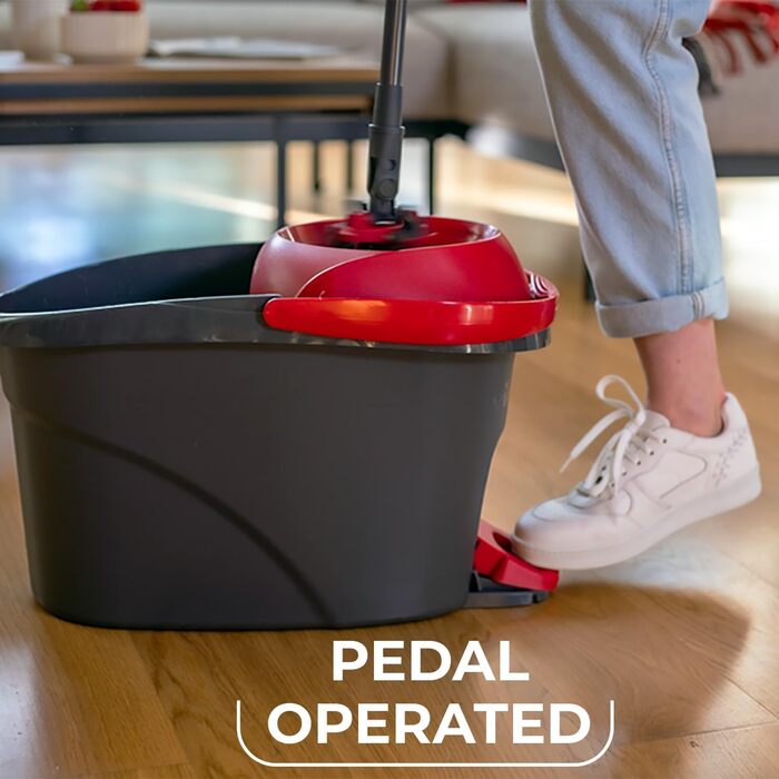 Vileda Ultramax Turbo 2в1 Вісковий Моп Комплект | Система з Телескопічною Ручкою (75–130см), Мікрофібра та Відро з Потужною Віджимною Системою | Для Плитки, Ламінату та Паркету