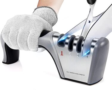 Точилка для ножів Adoric з 3/4 ступенів, вольфрамовий сталь, діамант, кераміка | Точилка для ножів