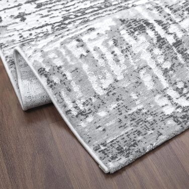 Килимок для вітальні SANAT Harmony - короткий ворс, 120x160 см, світло-сірий, сертифікат Öko-Tex 100, підходить для вітальні, передпокою, їдальні, спальні, кухні та дитячої кімнати