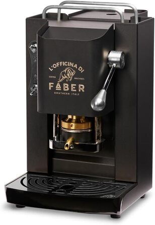 Кавова машина FABER Pro Deluxe для ESE-подушечок 44 мм, хром, латунний прес, матова чорна
