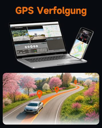 Автомобільний відеореєстратор HUPEJOS 4K+1080P, 4-канальний огляд 360°, з голосовим керуванням та GPS, V60