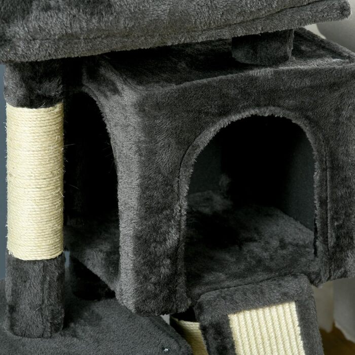 PawHut Scratching Post 83 cm Small Cat Scratching Post with Sisal Pillars, Cat Scratching Post, Cat Climbing Tree, Cat Tree, Cat Furniture Play Tree for Small Cats, Dark Grey