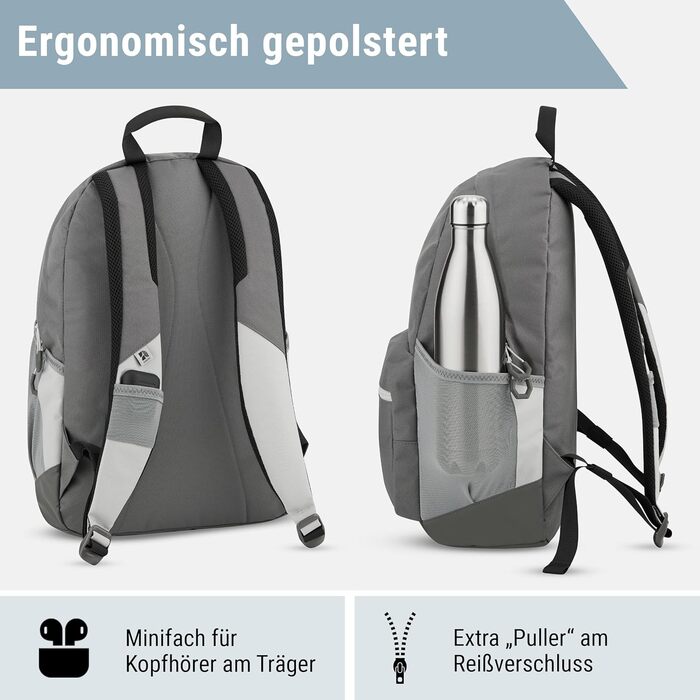 Шкільний рюкзак для дівчаток та хлопців підлітків Flex - рюкзак для жінок та чоловіків з відділенням для 16-дюймового ноутбука для школи та дозвілля - водовідштовхуючий (темно-сірий)