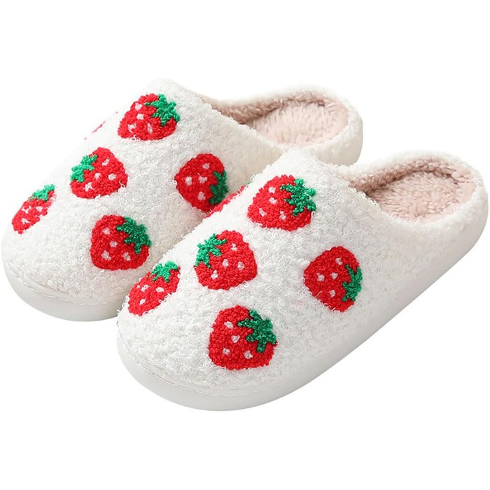 Тапочки домашні жіночі та чоловічі зимові теплі з м'якою підкладкою. Модель 'Клубніка' (38/39 EU)