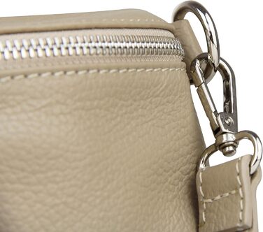 Сумка-бананка жіноча Frentree зі шкіри, Італія, крос-боді, Taupe (срібло), Maxi