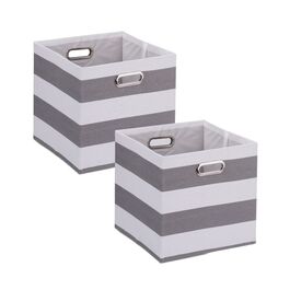 Set of 2 Striped Storage Boxes
