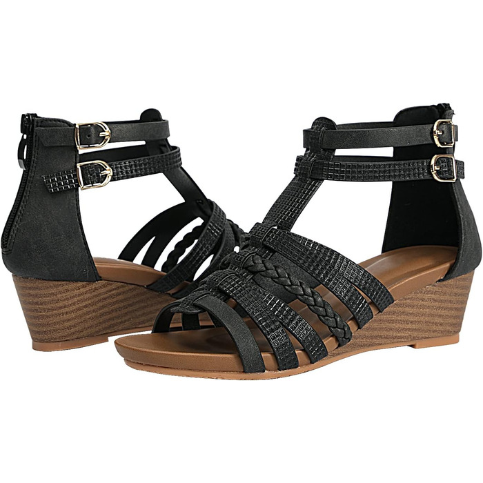 Босоніжки жіночі STMAHER Gladiator-Sandalen сріблясті на танкетці, літні, пляжні, розмір 42 EU