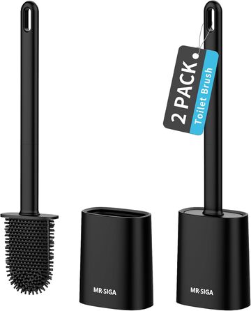 Набір для чищення унітазу Mr.SlGA з тримачем, настінний, компактний, білий, 2 шт. (чорний)