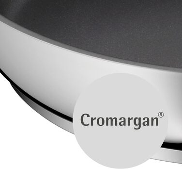 Сковорода WMF Bratpfanne 24 см з нержавіючої сталі Cromargan з антипригарним покриттям, придатна для духовки, з нержавіючою ручкою