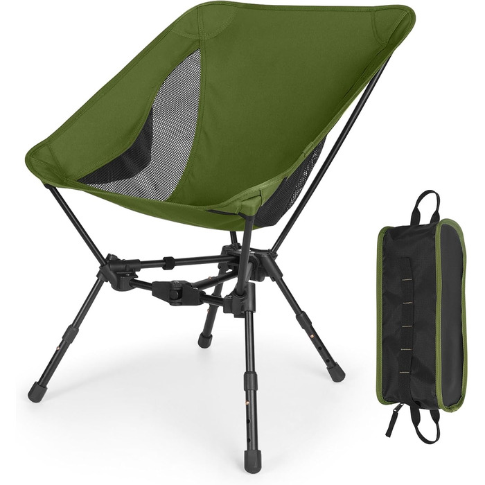 Складний туристичний стілець TOPCHANCES, 150 кг, армійний, з кишенею, дихаюча сітка для пікніків та відпочинку на природі