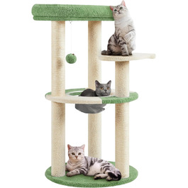 Yaheetech Cat Tree, Ocean Design Cat Tree, Cat Scratching Post, with Platform Space Capsule Sisal Posts, Stable Cat Climbing Tree, (Green/Beige)
