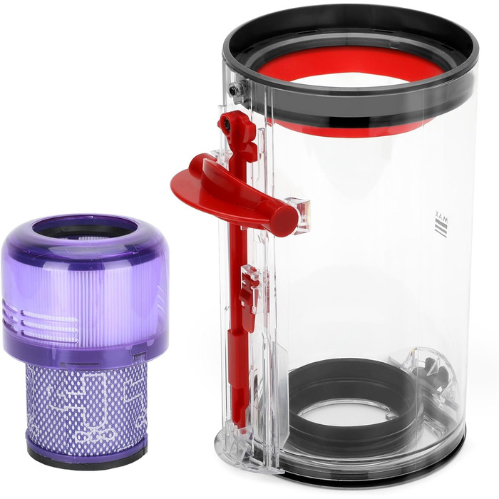 Transparent Dust Collector Bin for Dyson V11, V15, SV14, SV15, SV22 - HEPA Filter Included, Replacement Parts & Accessories