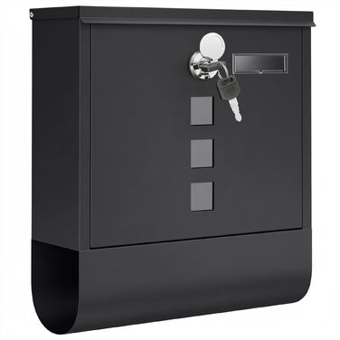 Поштова скринька SONGMICS з замком, оглядовим вікном та відділенням для газет, сіра, 10x30.8x33.8 см (GMB20AG)