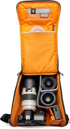 Чохол для камери Lowepro GearUp Creator Box Large II (XL), для бездзеркальних та DSLR камер, з QuickDoor, з перероблених матеріалів, помаранчевий, сірий