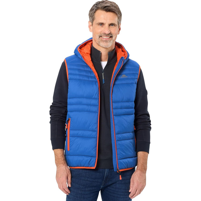 Чоловіча степкова жилетка NORDCAP, легка outdoor жилетка, тепла та вітронепроникна, спортивний гільє з капюшоном та кишенями на блискавці, розмір M-3 (L, Синій)