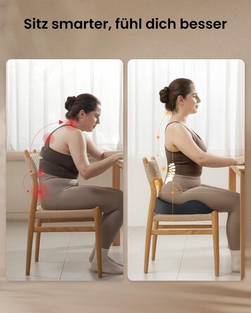 Крісло-подушка ProtoArc для офіса та авто, X-Large, з пам'яті ефектом, чорний, ергономічна підтримка спини