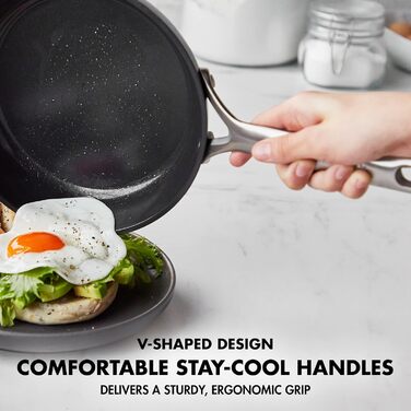 GreenPan GP5 сковорода з антипригарним покриттям Hartelox, 25.4 см, чорна, для індукції, орієнтована на здоров'я, PFAS-free