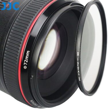 Фільтр JJC UV, 49 мм, ультратонкий, багатошарове покриття, захист від УФ, для об'єктивів Canon Sony DSLR з різьбою 49 мм (сріблястий)