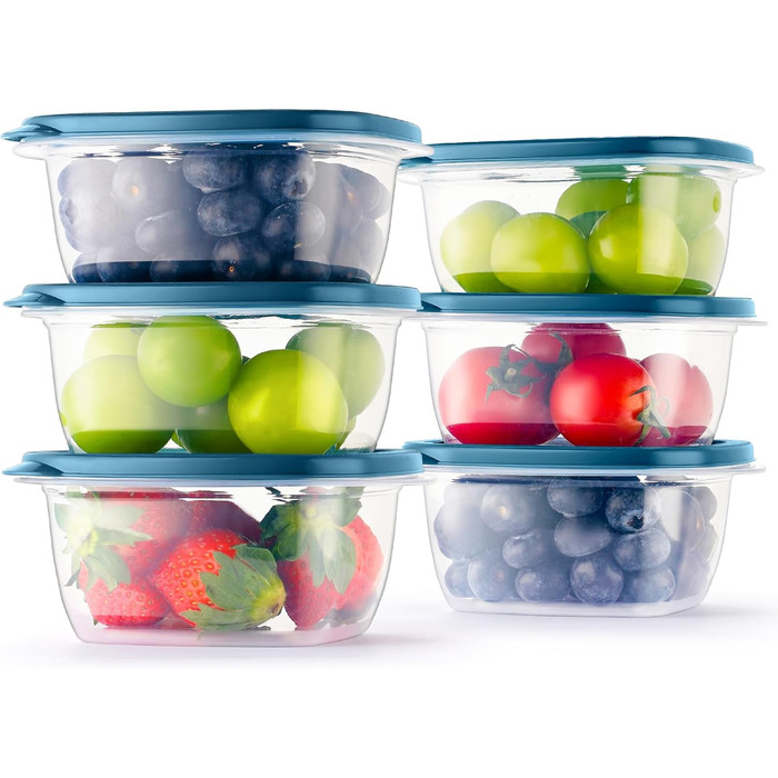 Контейнери для їжі EFISH 20 шт. з кришкою, прямокутні, пластикові, 500 мл та 300 мл. Набір для зберігання продуктів, школи, роботи та подорожей