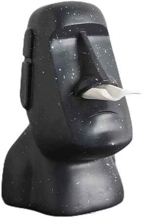 BA Moai Tissue Box, Easter Island Tissue Holder, Moai Cosmetics Box for Kitchen Living Room Bedroom - 25x16.5x18cm