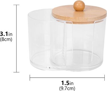 Організатор для ватних паличок та дисків, прозорий, для ванної кімнати