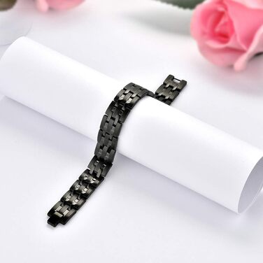 Магнітне браслет для чоловіків JewelryWe з нержавіючої сталі, терапевтичний ефект, великий, важкий, широкий, з ланцюговими посиланнями, для здоров'я, подарунок на День батька
