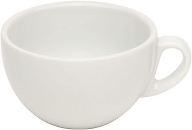 6er XL Cappuccino Cups Set - White, 280 ml, Porcelain, Thick-Walled, Dishwasher-Safe, Italian Design - 6-Piece Coffee Cup Set