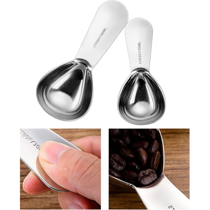 30ml and 15ml pieces, coffee measuring spoons, sugar, tea measuring, tablespoon, baking, utensil, cooking tool, measuring cup