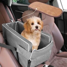Автокрісло для маленьких собак: зручний лежак з підстаканником, сірий, 42x20x22 см