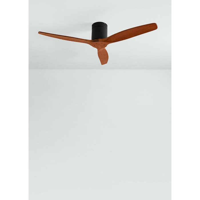 Вентилятор стельовий Windcalm M/Deckenventilator ABS з дистанційним керуванням, 40W, Ø132cm, тихий, з таймером (1-4 год), DC-двигун, літньо-зимовий режим, дерев'яний дизайн (без освітлення)