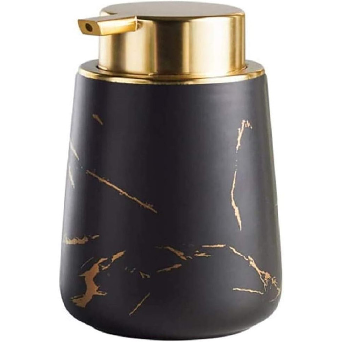 Набір для ванної кімнати з 4 предметів, кераміка, набір аксесуарів для ванної кімнати, імітація мармуру, себорегулятор, стаканчик для зубної пасти, тримач для зубних щіток, мильниця (Темно-зелений) (Чорний)