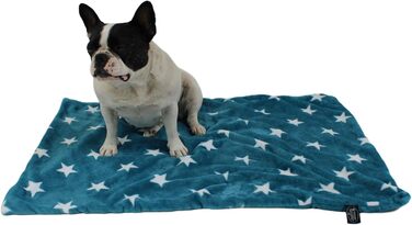 Німецька ковдра для собак, 65 x 95 см / 95 x 135 см, плюшевий, для літа, миється, можна сушити в сушильній машині (Стерн, Petrol)