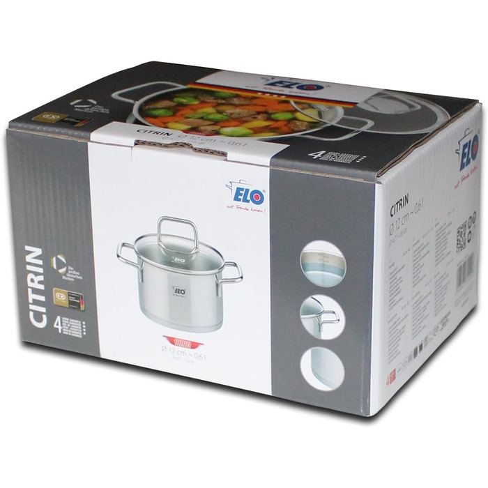 Каструля Fleischtopf з кришкою з скла, 12 см, Citrin