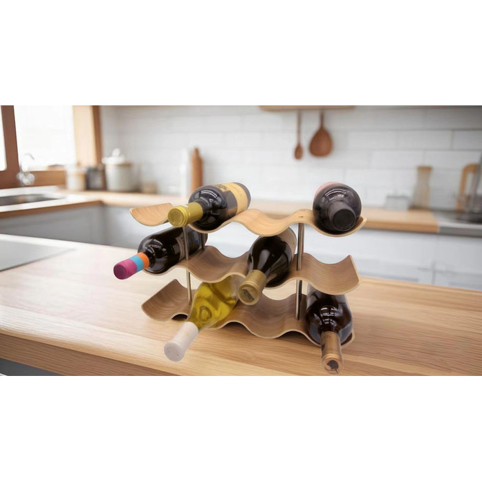 Dreiklang – be smart Wine Rack Bottle Rack made of Wood for 12 Bottles, Stable, Freestanding, Modern, Decorative, Space-Saving Small & Narrow, 3 Tiers (41.5 x 22.5 x 15.5 cm)