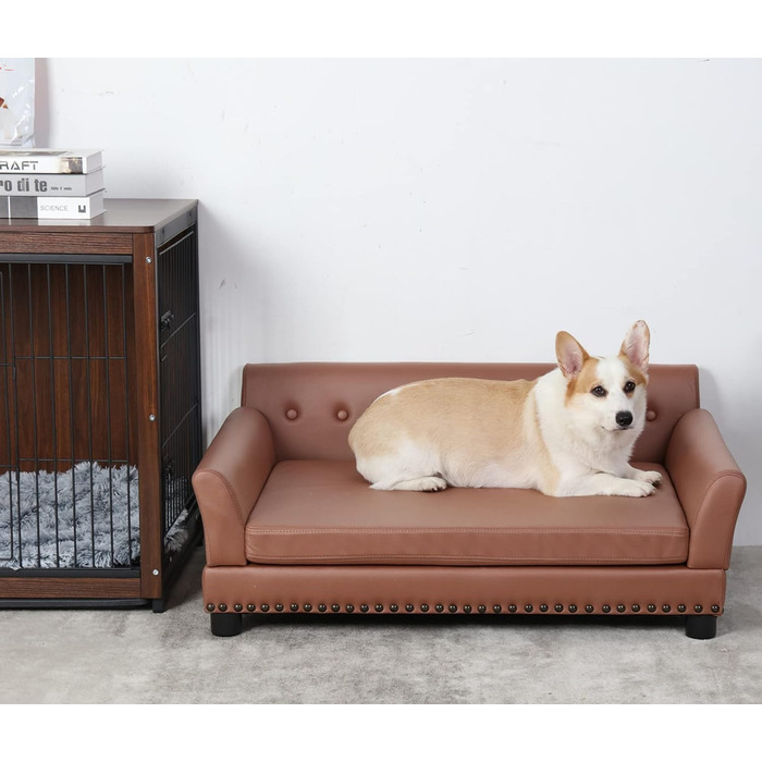 Софа для собак BingoPaw Luxus: велика, ортопедична, з водонепроникного дихаючого шкірозамінника, 120x74x40 см