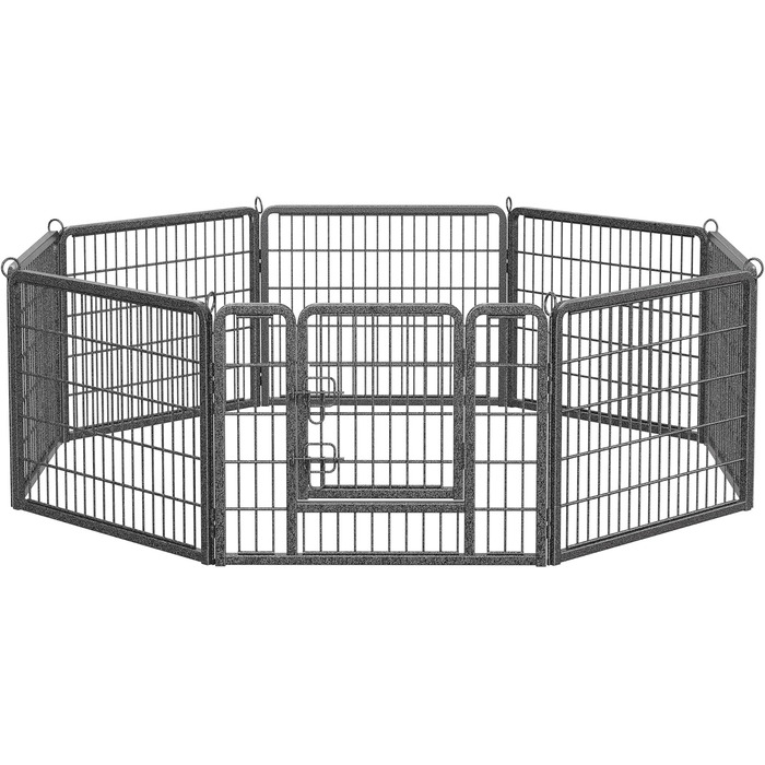 Вольєр для тварин Feandrea Freilaufgegehege, сірий, 77 x 60 см, 8 панелей, для дому та вулиці