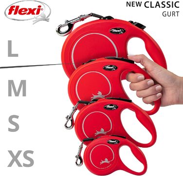 Flexi Classic L рулетка для собак до 50 кг (червона, 5 м)
