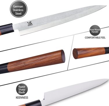 Набір ножів для суші та сашимі MSY BIGSUNNY, 3 шт. (Янагіба, ніж для риби) - нержавіюча сталь