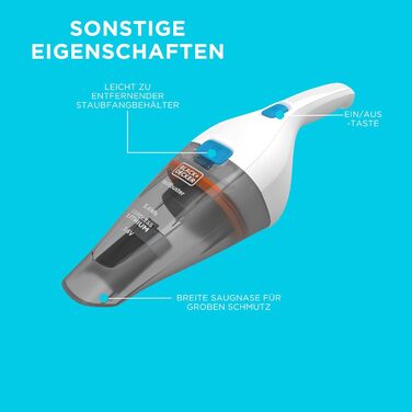 Ручний бездротовий пилосос BLACK+DECKER Dustbuster 3.6V, NVC115JL-QW, білий