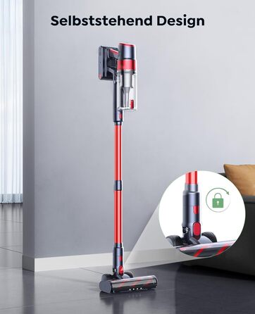 Бездротовий акумуляторний пилосос SunSare 600W з автоматичним режимом, сенсорним екраном та висувним шлангом 1м для твердих поверхонь, килимів та шерсті тварин