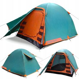 Намет туристичний Sportvida Campingzelt 2-3 особи, двошаровий, зелений, з тамбуром, захист від комарів, водонепроникний