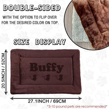 Персоналізована килимок для собак, індивідуальне собаче ліжко для вольєру, миється, килимок для сну домашніх тварин, подарунок для любителів собак і котів (69x52 см, кава)